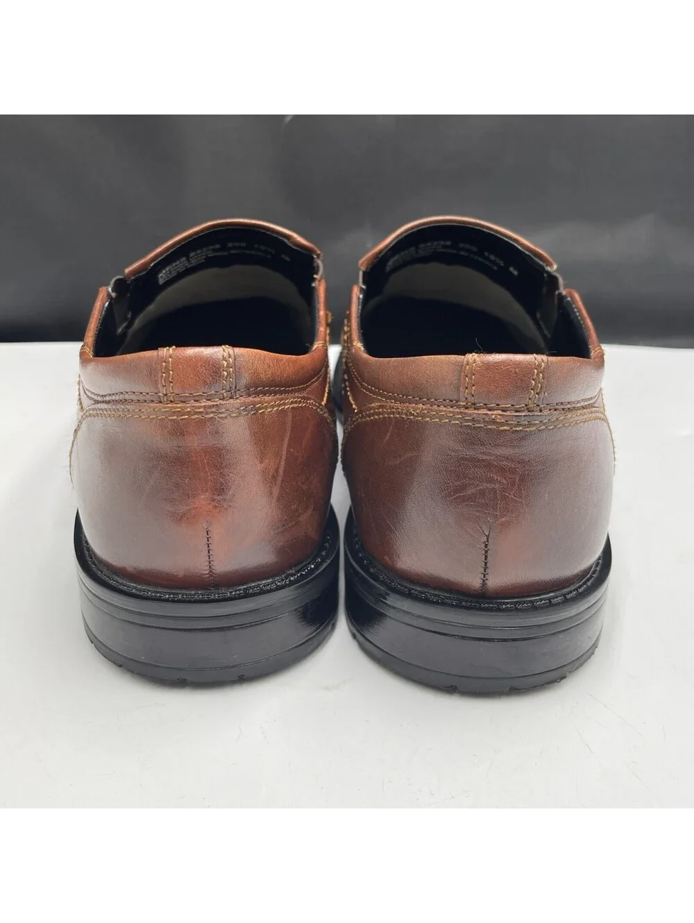 Nunn Bush Mens Brown Leather Slip On Loafers Comfort Gel Dress Shoes Size 10.5M